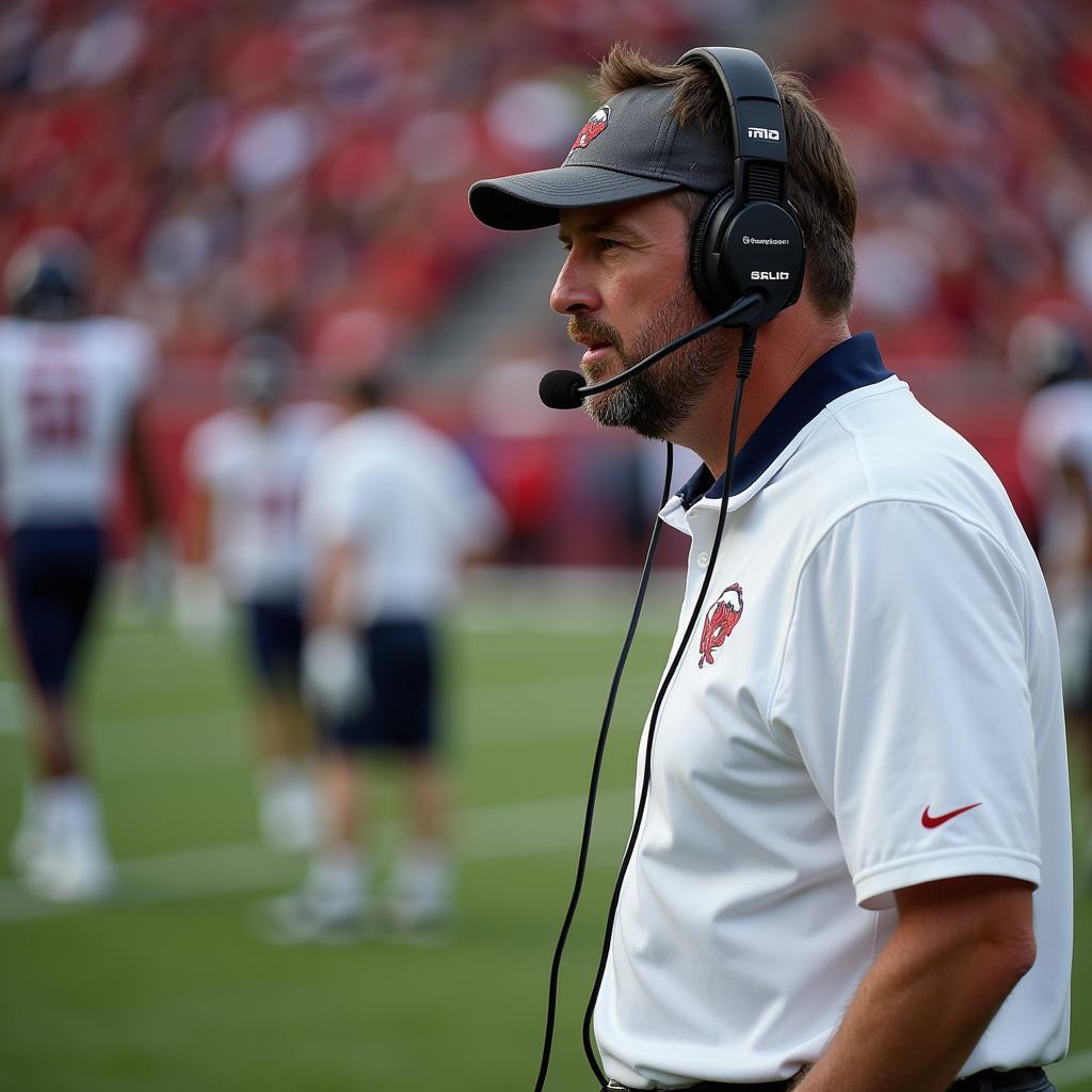 Coach Using Headset to Call Play