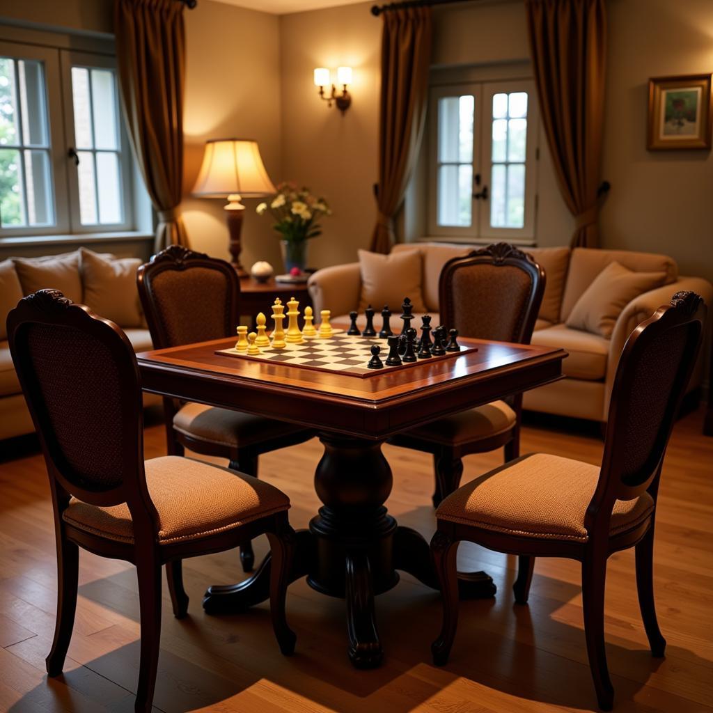 Comfortable Chess Table and Chairs Set