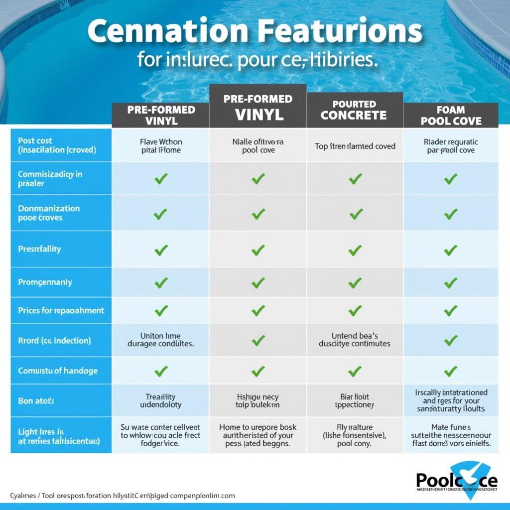 Comparing different pool cove options