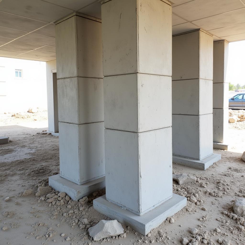 Concrete Pillar After Formwork Removal