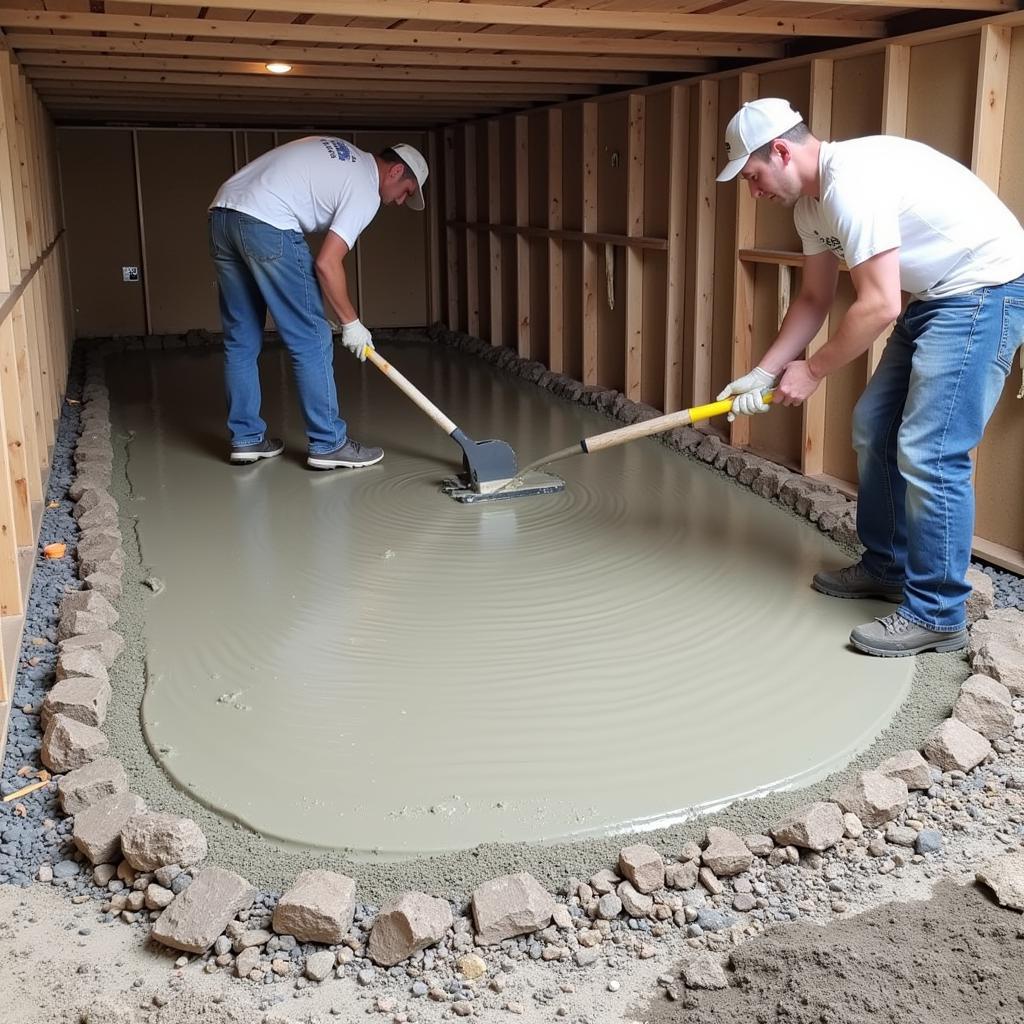 Pouring Concrete Over a Gravel Base in a Basement Conversion