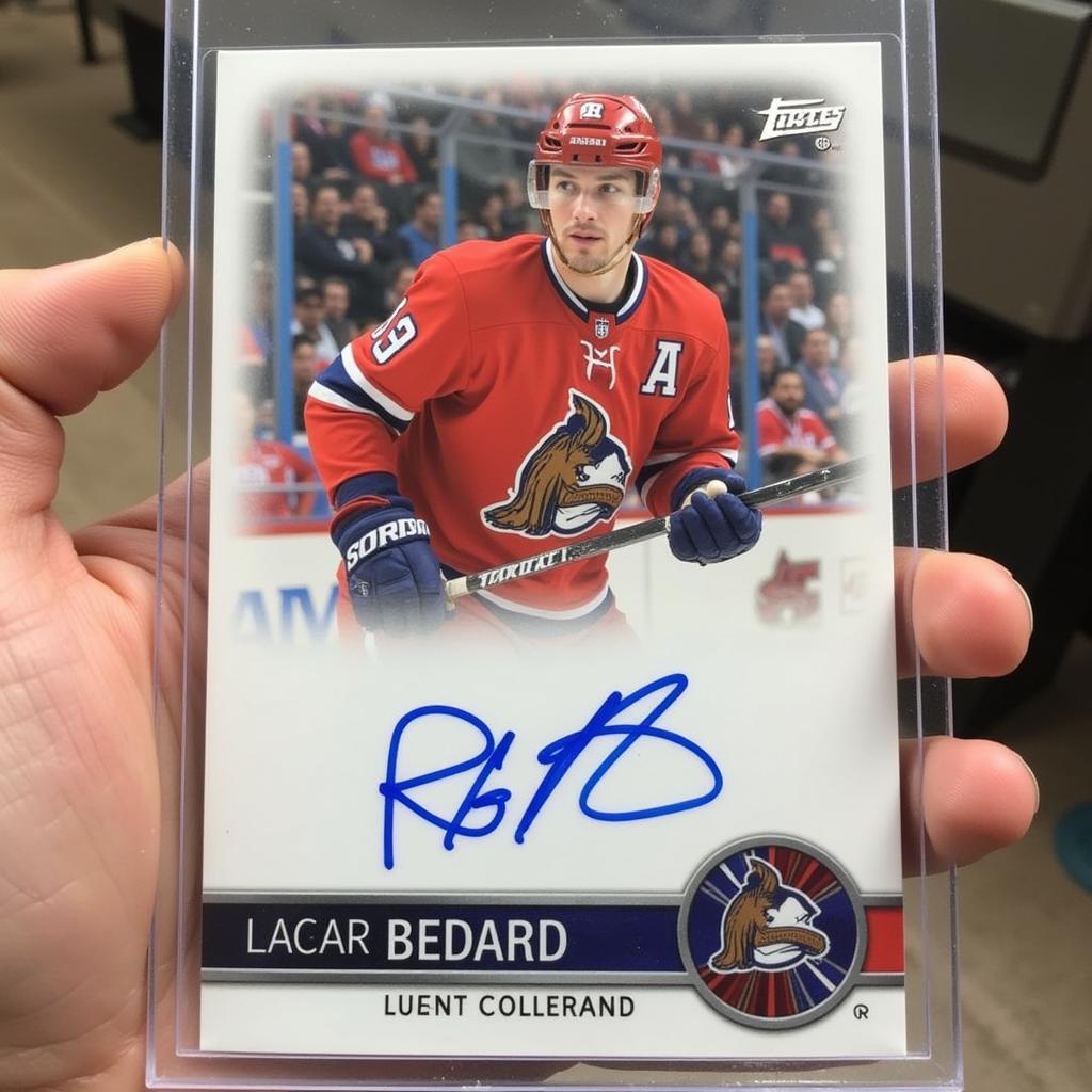 Connor Bedard Autographed Card in Display Case