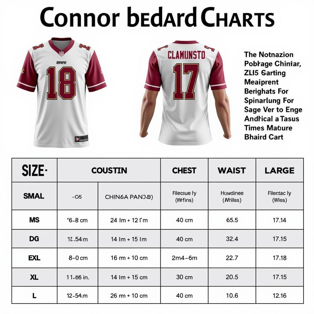 Connor Bedard Jersey Sizing Chart