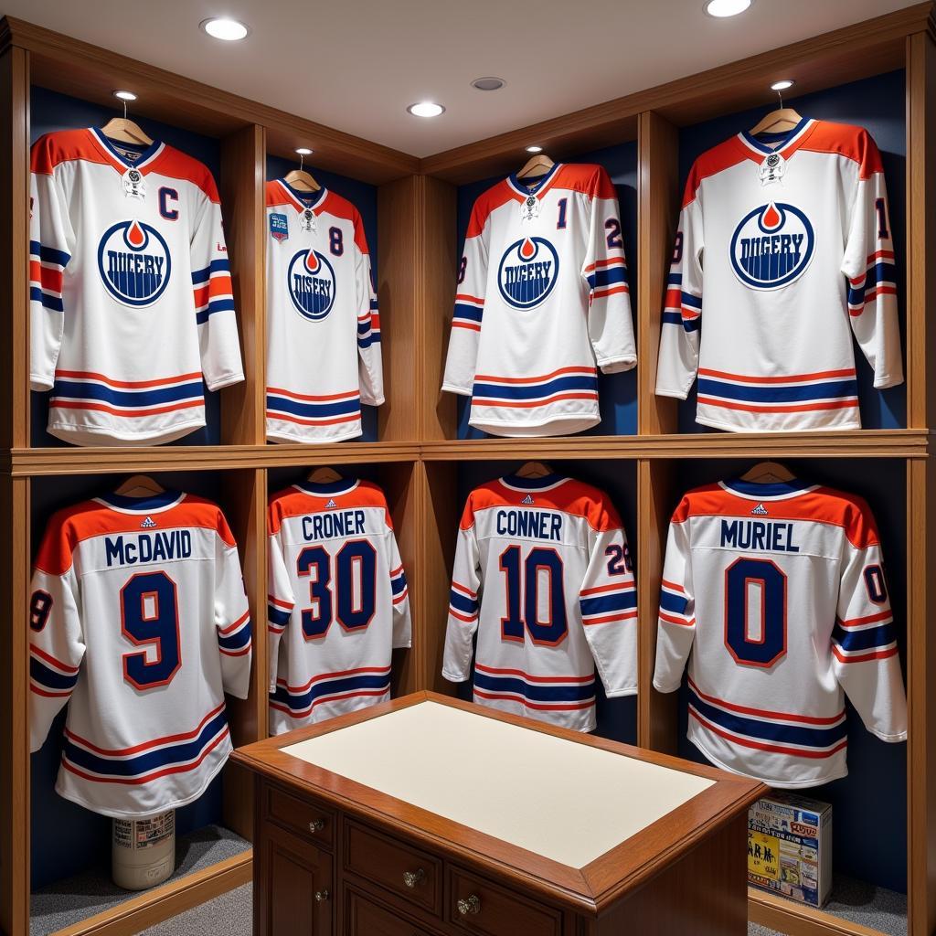 Displaying a Collection of Connor McDavid White Jerseys