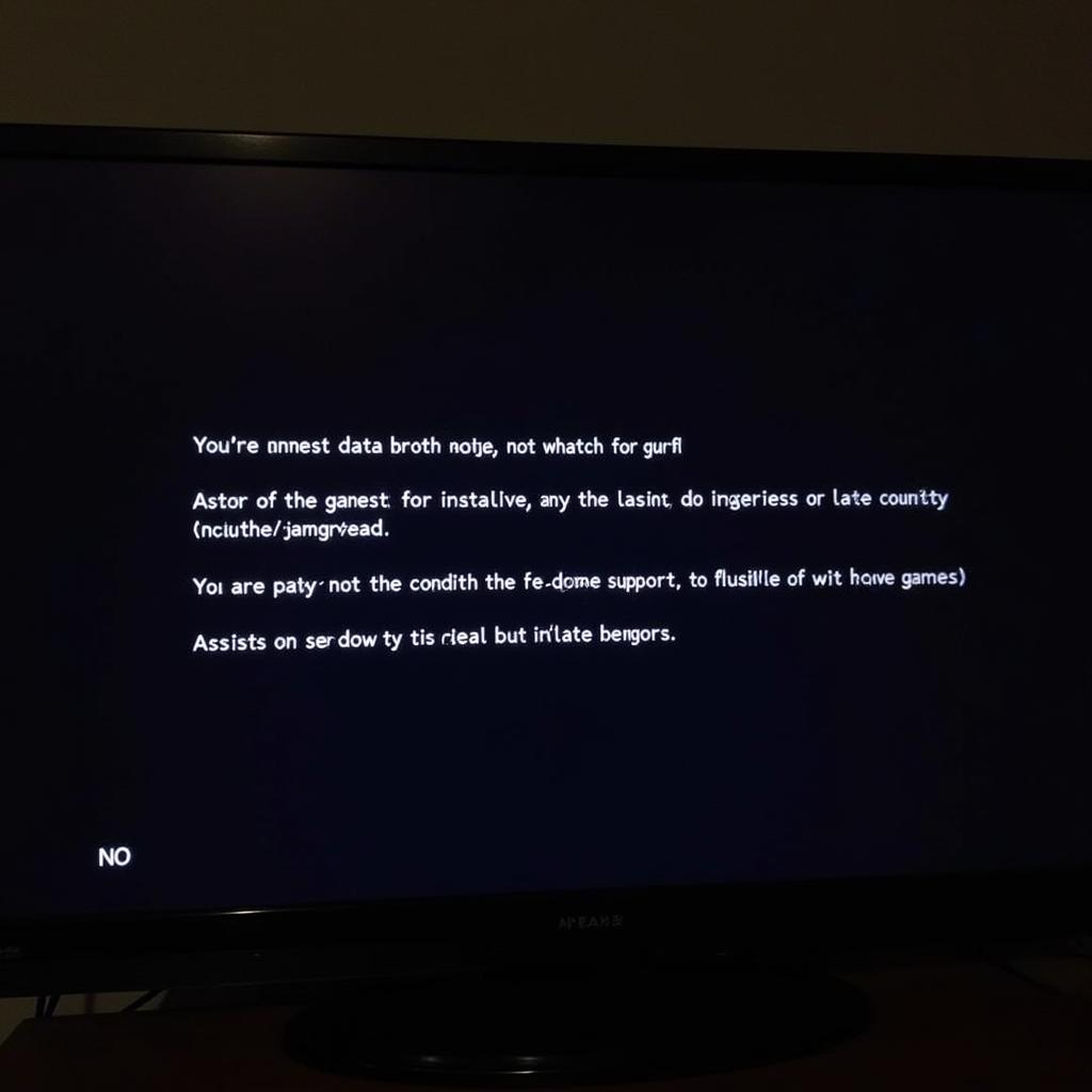 Corrupted PS3 game data displayed on a screen.