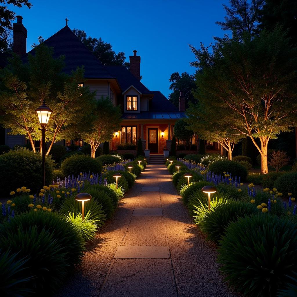 Country Garden Lighting for Pathway Ambiance