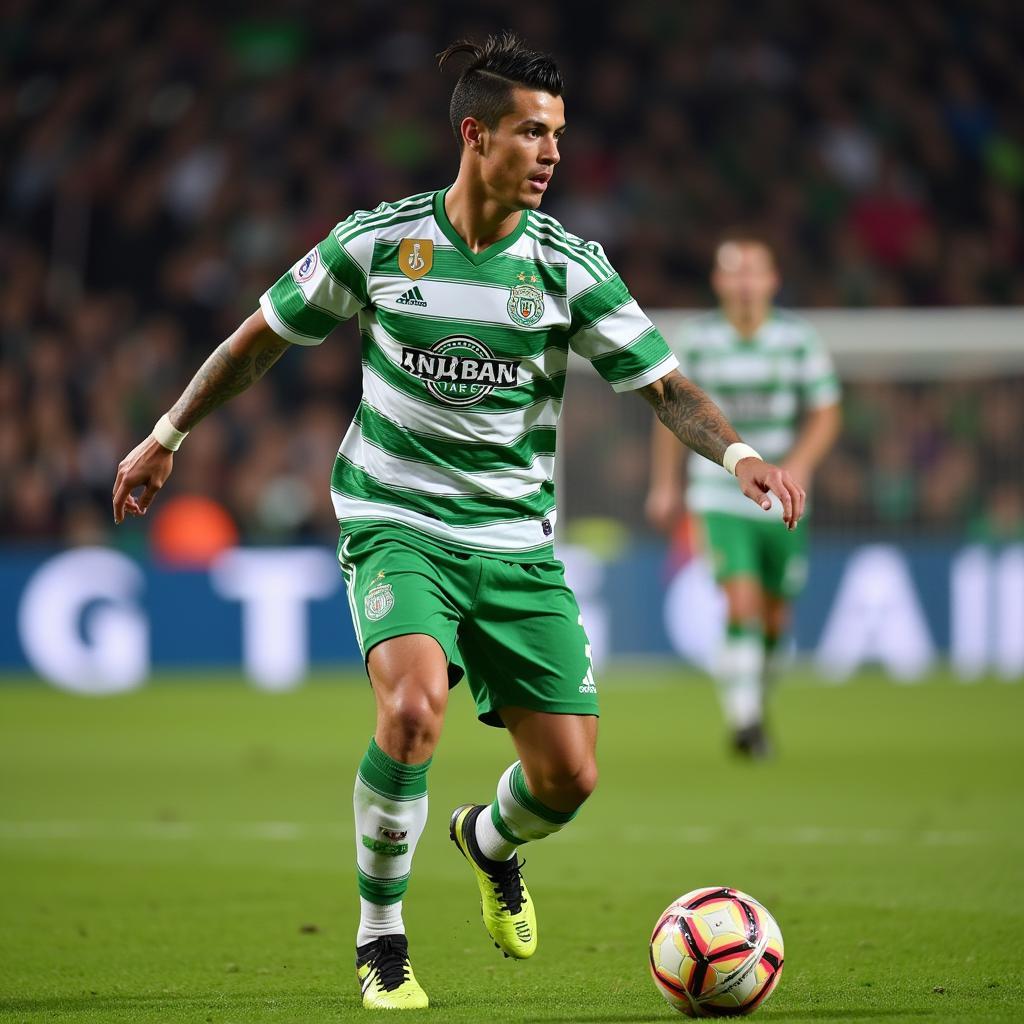 Cristiano Ronaldo Sporting CP Kit in Action