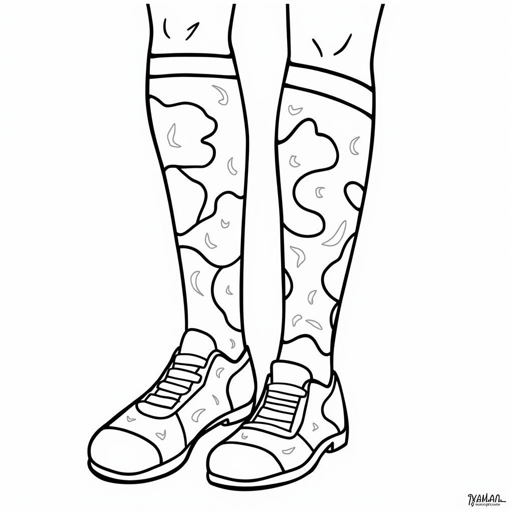 Yamal-Inspired Crazy Socks Coloring Page