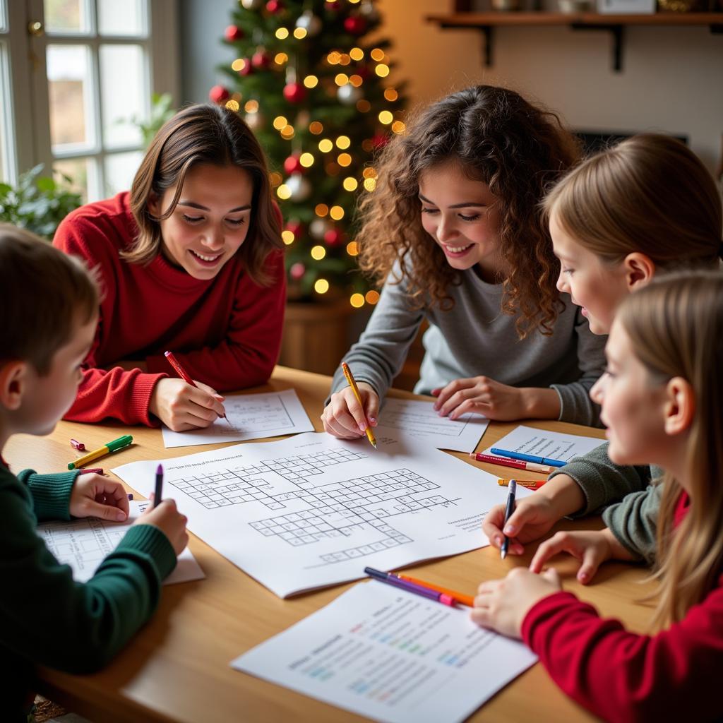 Creating a December Crossword Puzzle with Family