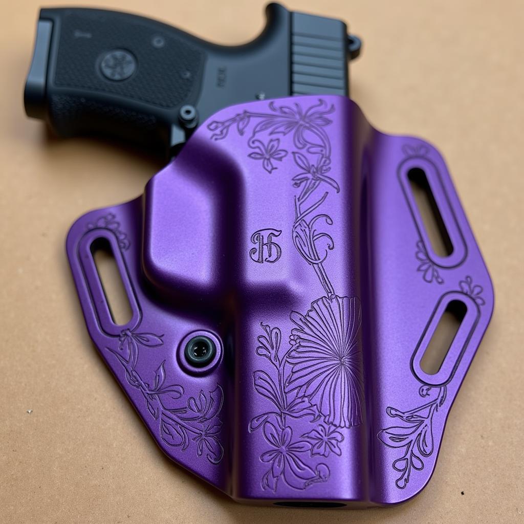 Custom Purple Gun Holster with Engraving