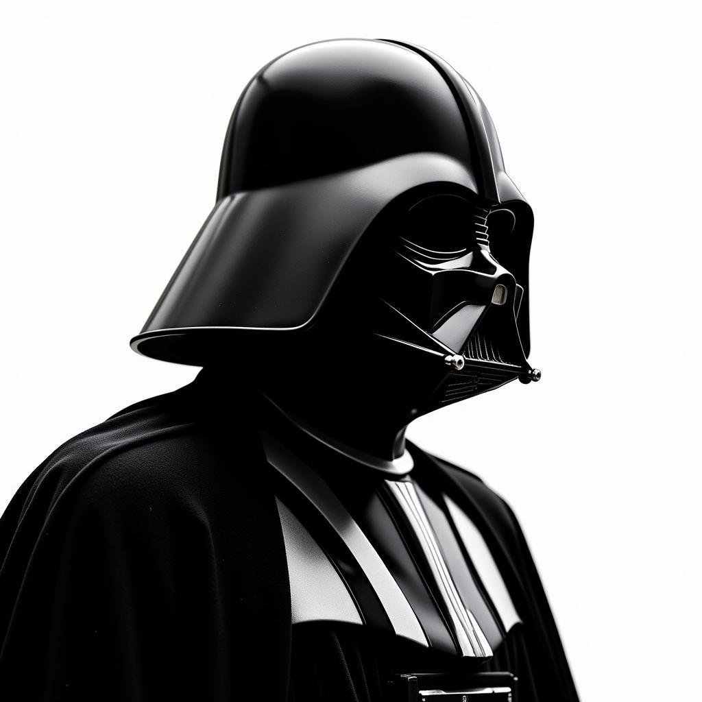 Darth Vader in Black and White Clip Art