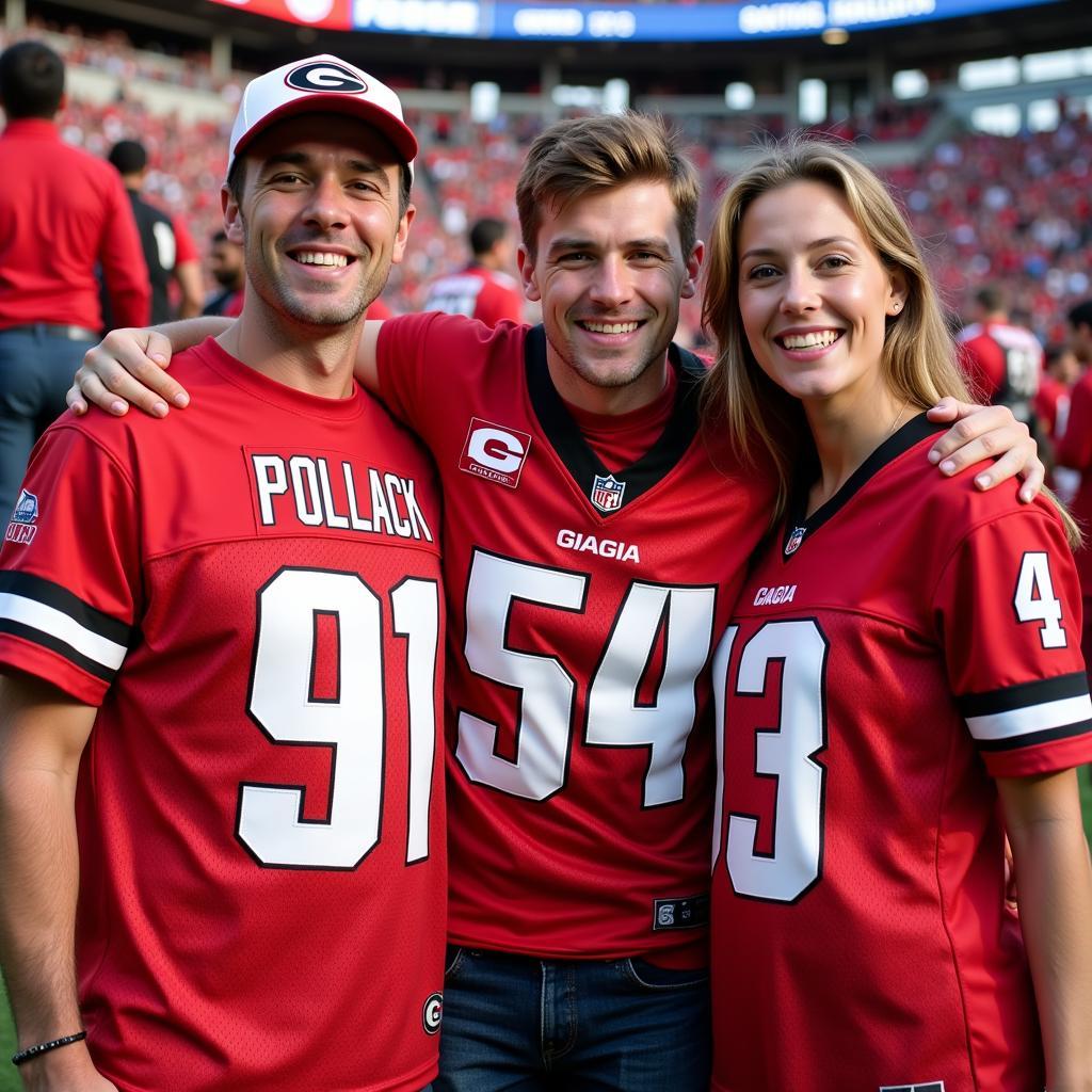 UGA fans wearing David Pollack jerseys.