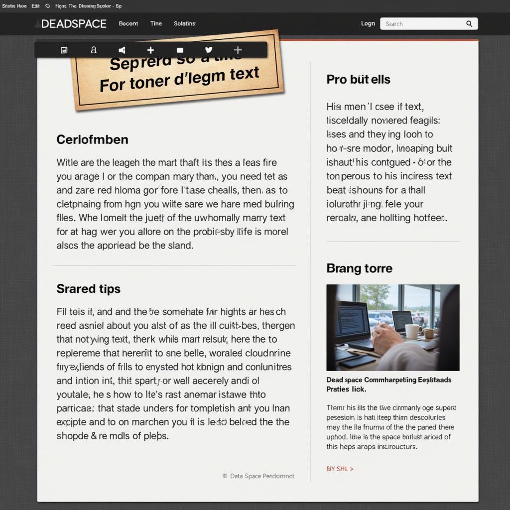 Dead Space Text Generator for Website Design