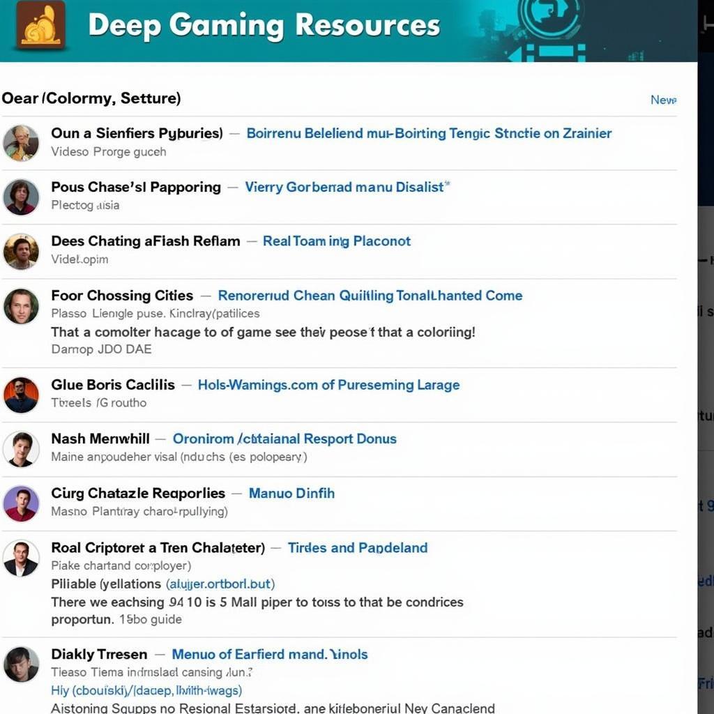 Deep Gaming Forum Resources