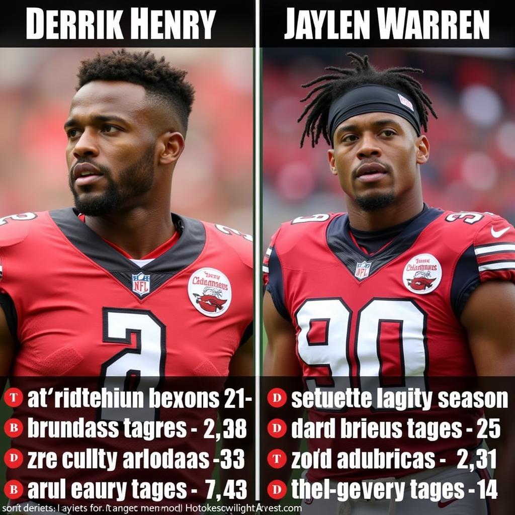 Derrick Henry and Jaylen Warren Side-by-Side Comparison