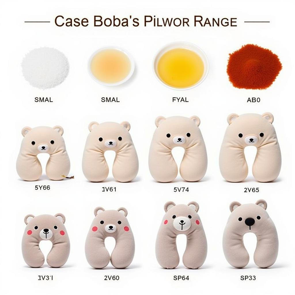 Variety of Boba Tea Pillow Sizes and Designs