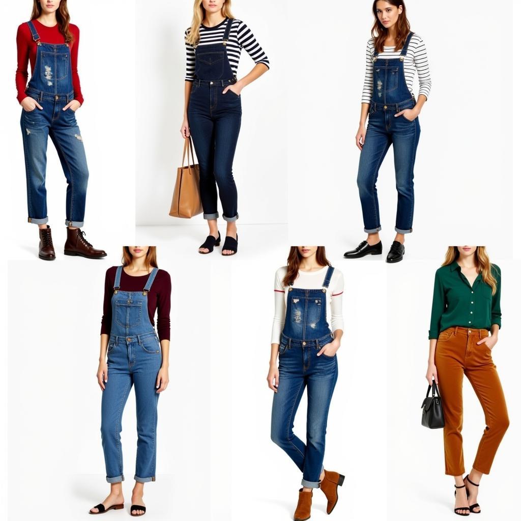 Different styles of college overalls.