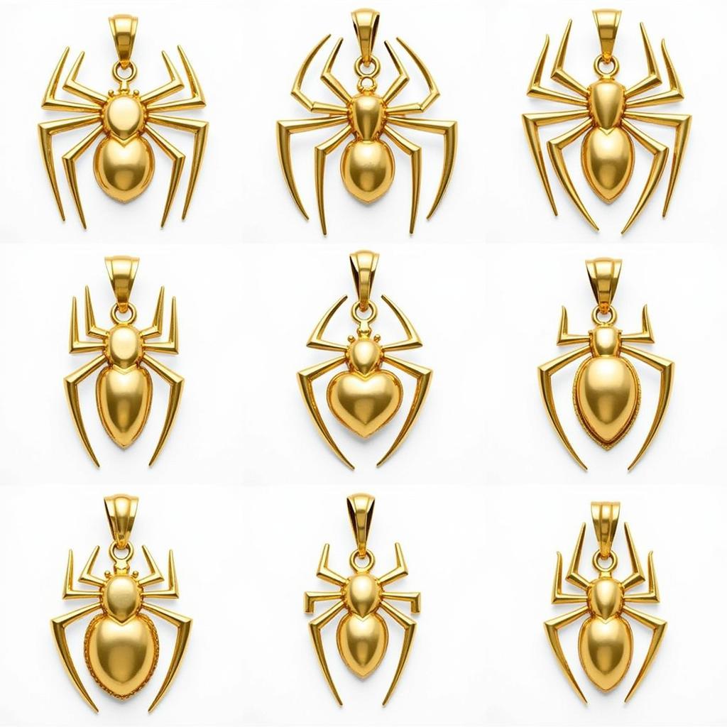 Various Gold Spiderman Pendant Designs Available