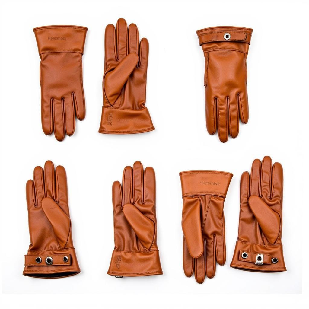 Various Styles of Brown Leather Driving Gloves