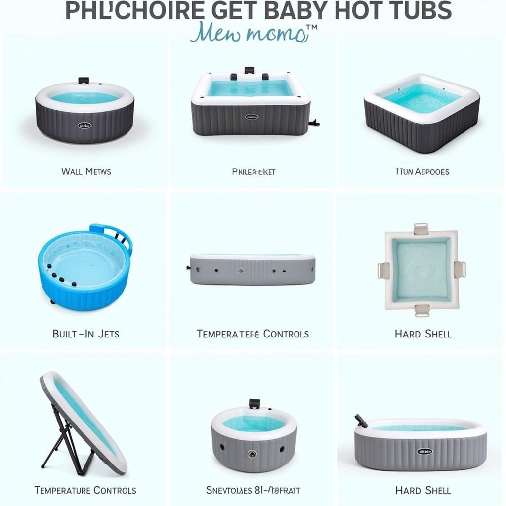 Variety of baby hot tubs available in the market.