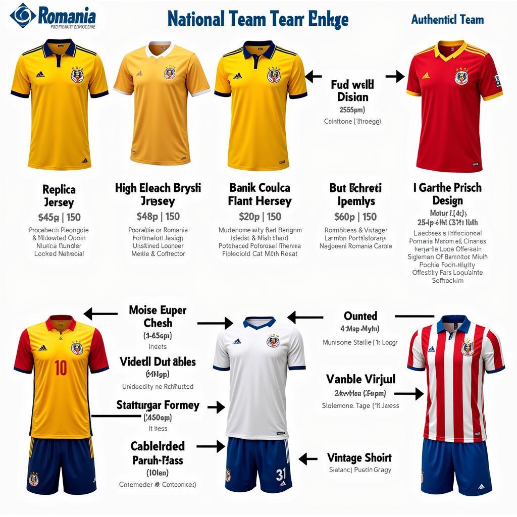 Different Types of Romania National Team Jerseys