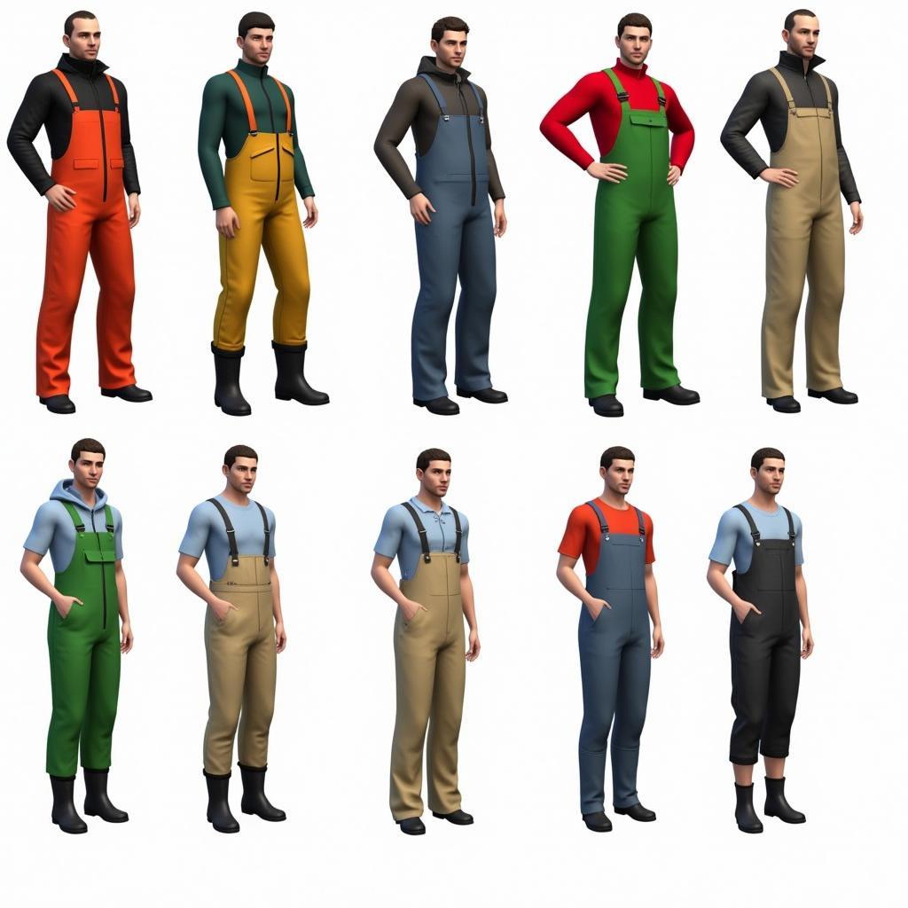 Various Sims rain gear options