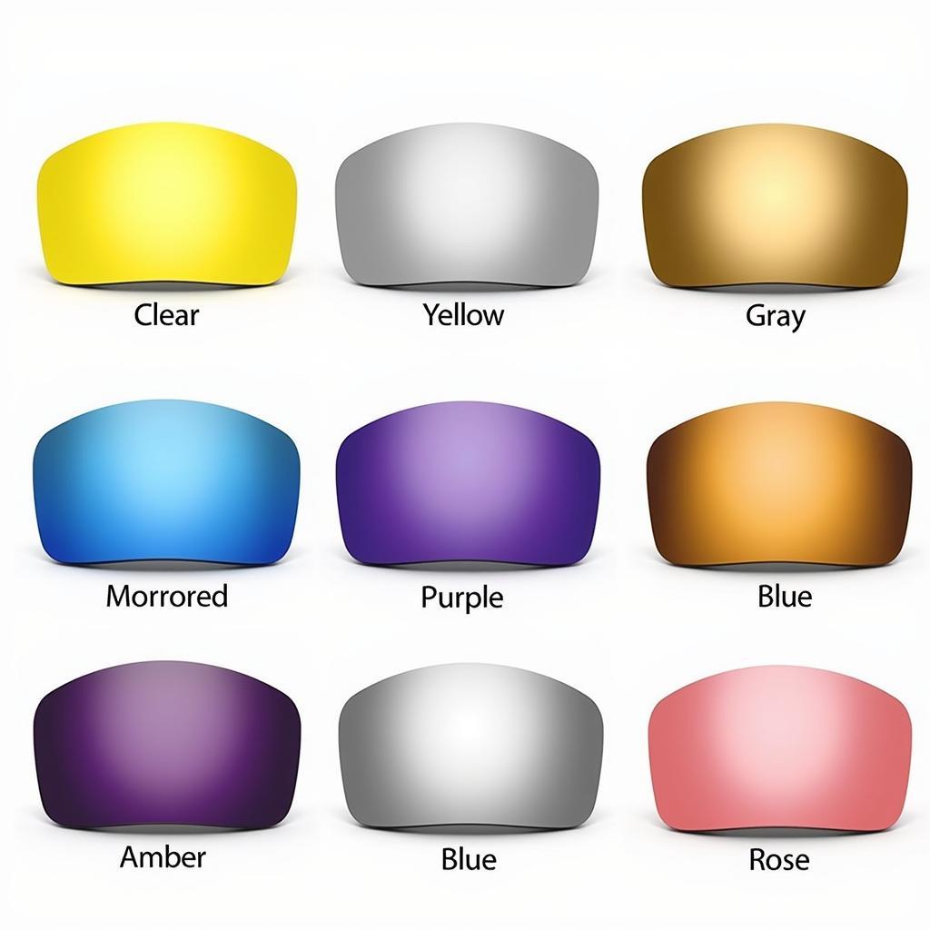 Different visor tints available for sports helmets