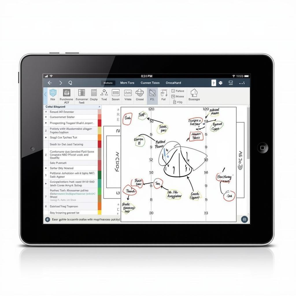 Digital College Football Playbook on Tablet