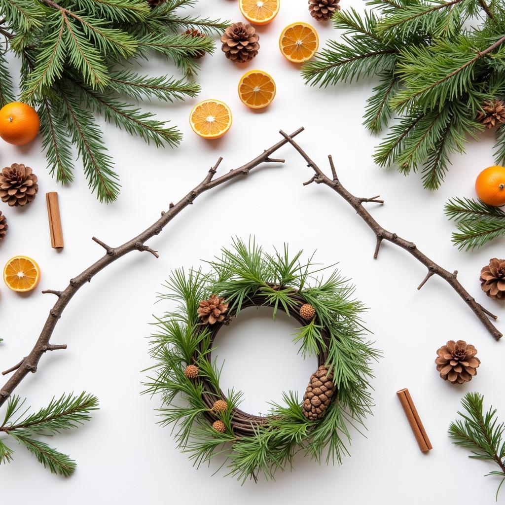 DIY Wreath and Garland with Natural Elements