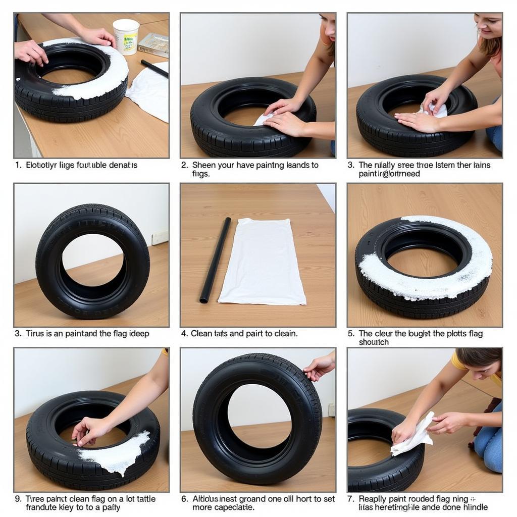 Creating a DIY Yamal tyre flag: A step-by-step visual guide