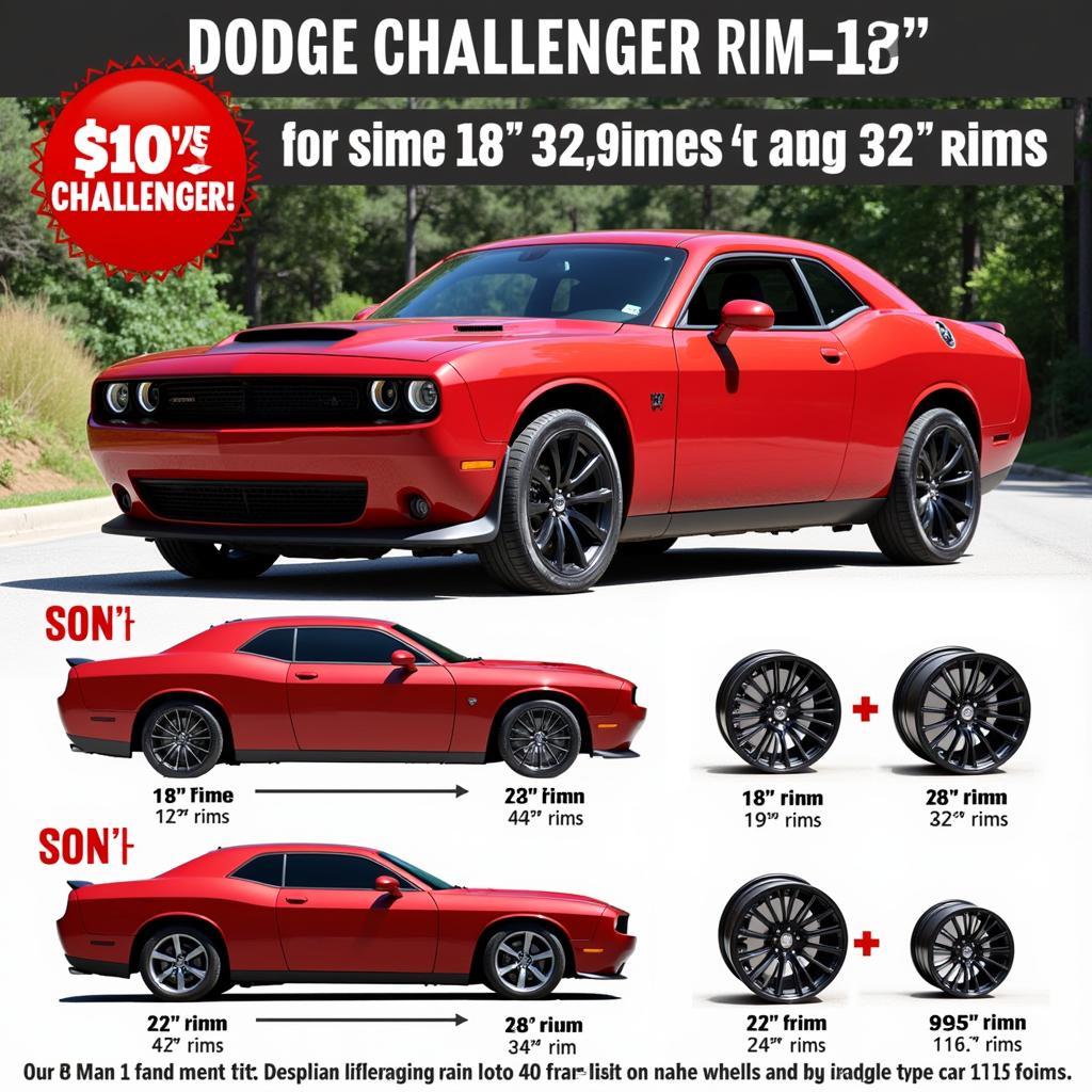 Dodge Challenger Custom Rims Size Comparison