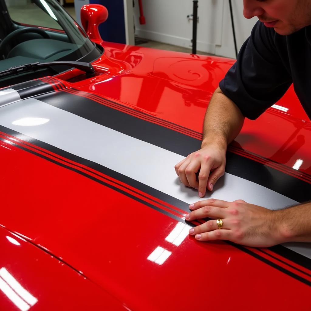 Dodge Viper Racing Stripes Decal Application