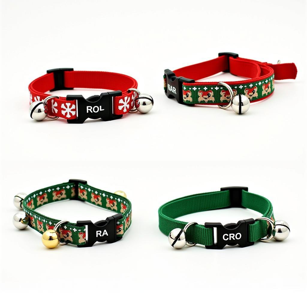 Variety of Dog Christmas Collars with Bells