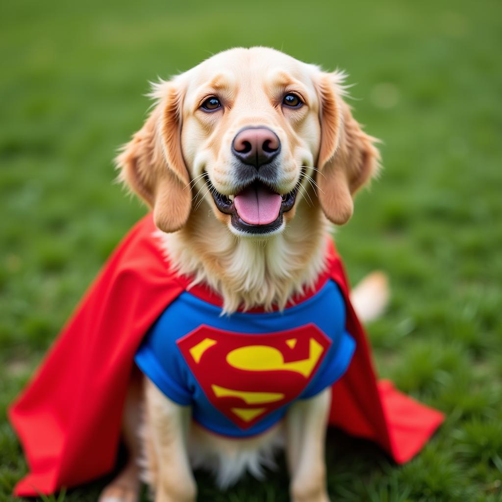 Dog in Superhero Outfit