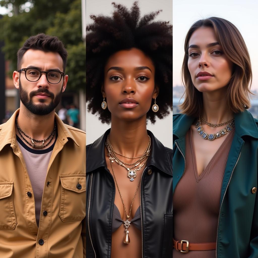 Individuals wearing dom sub jewelry as a fashion statement, showcasing different styles and how they can be incorporated into everyday outfits.