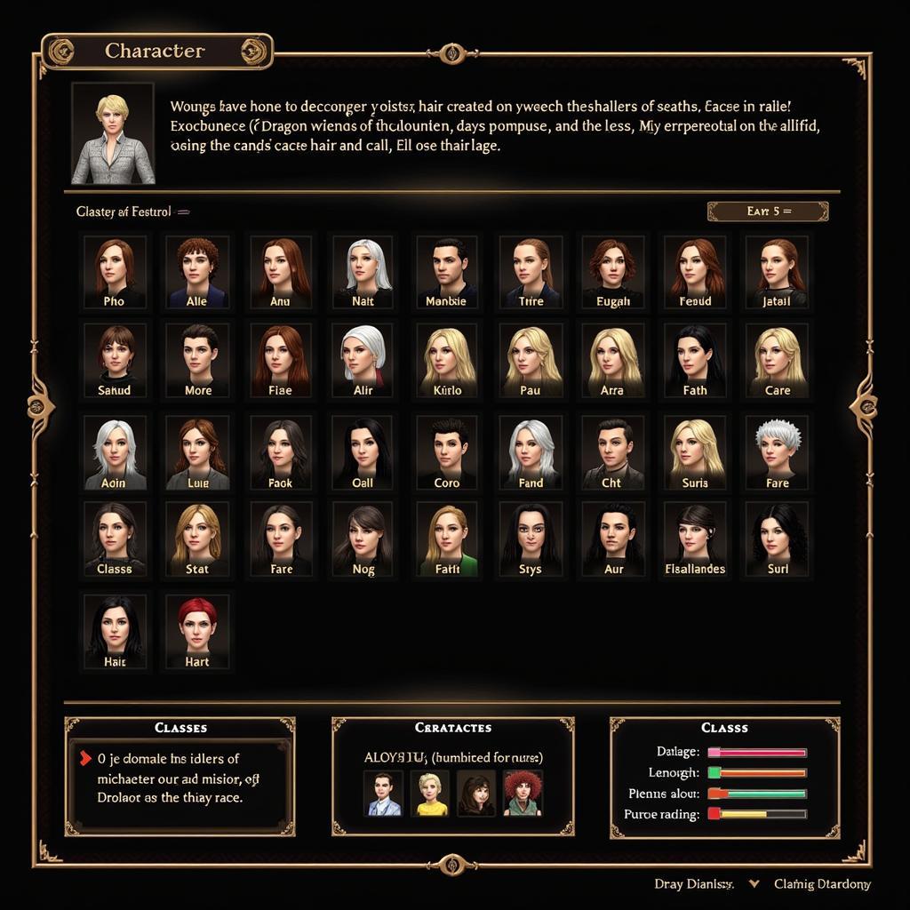 Dragon Age Origins Character Creation Screen