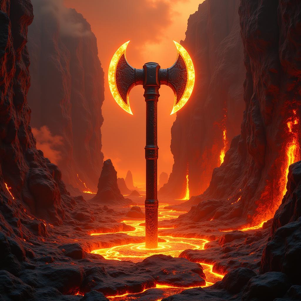 Dragon Wrath Axe in Volcanic Labyrinth