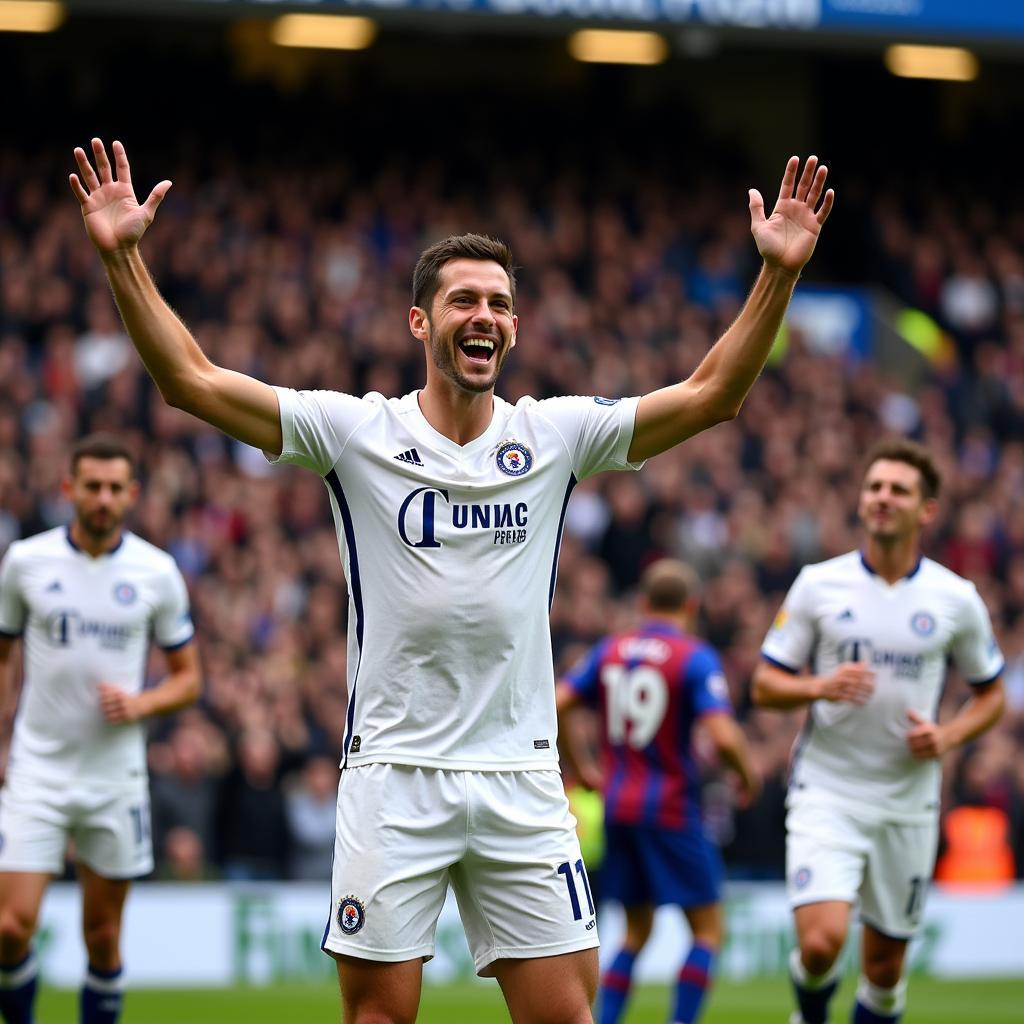 Eden Hazard celebrating a goal in FC 24