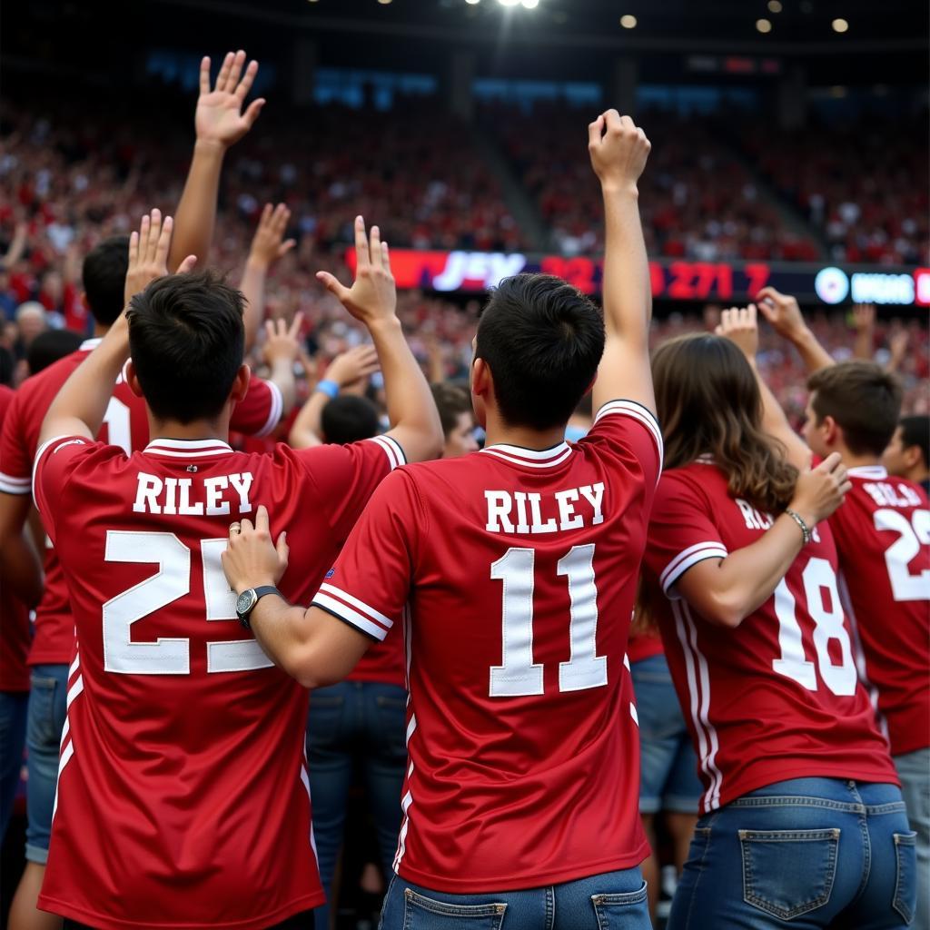 Fans Showing Support for Elijah Riley by Wearing His Jersey