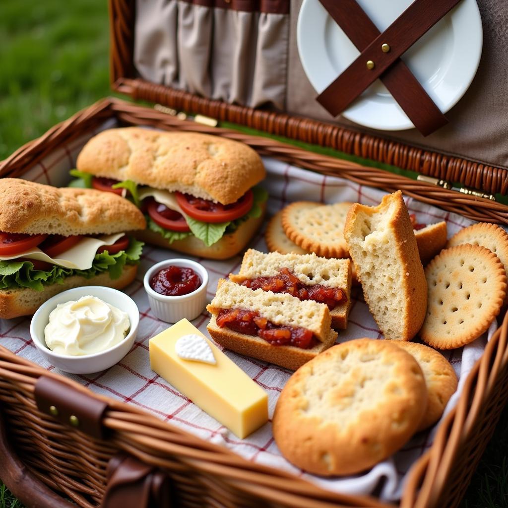 English Picnic Basket Essentials: Sandwiches, Scones, and Cheese