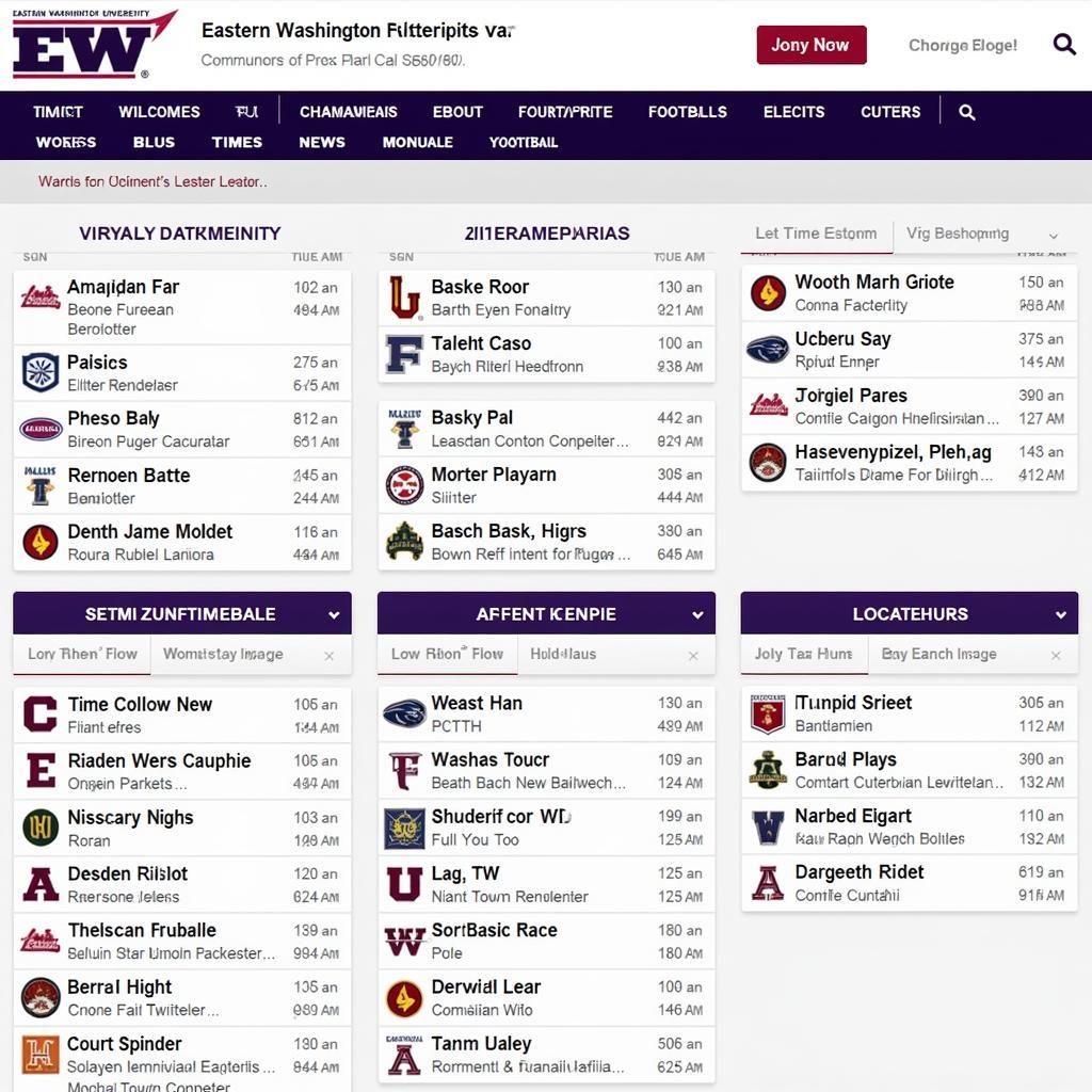 Eastern Washington University Official Athletics Website Schedule