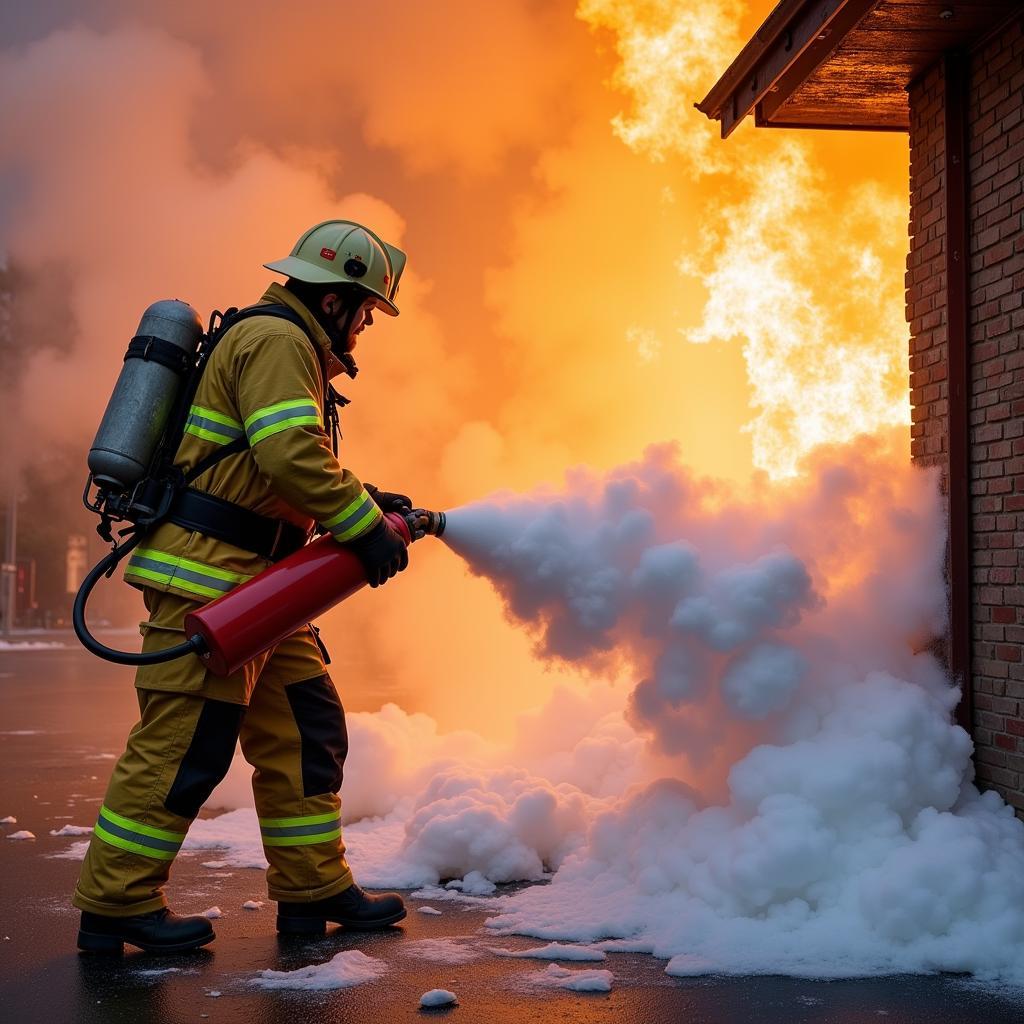 Extinguishing a Class B Fire with Foam