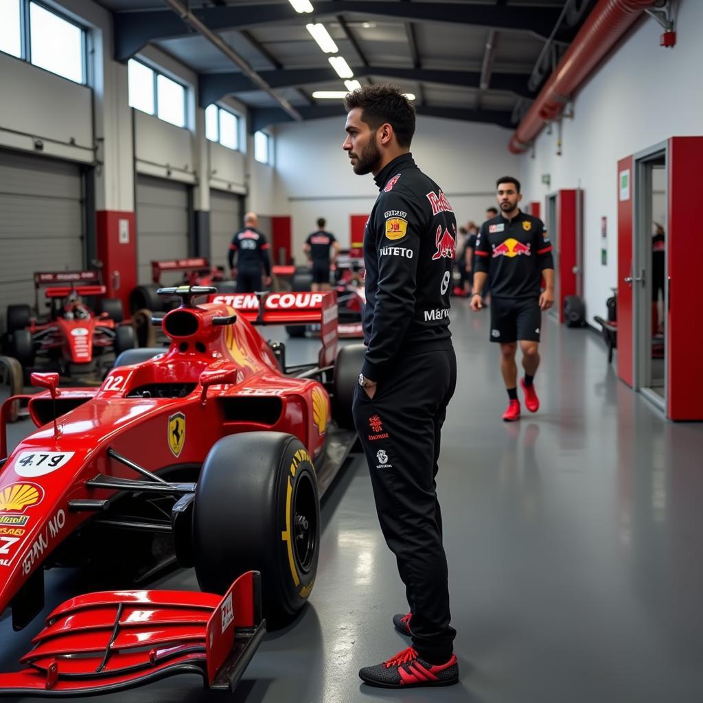 F1 Driver Undergoing Intense Physical Training, Mirroring the Rigors of Professional Football