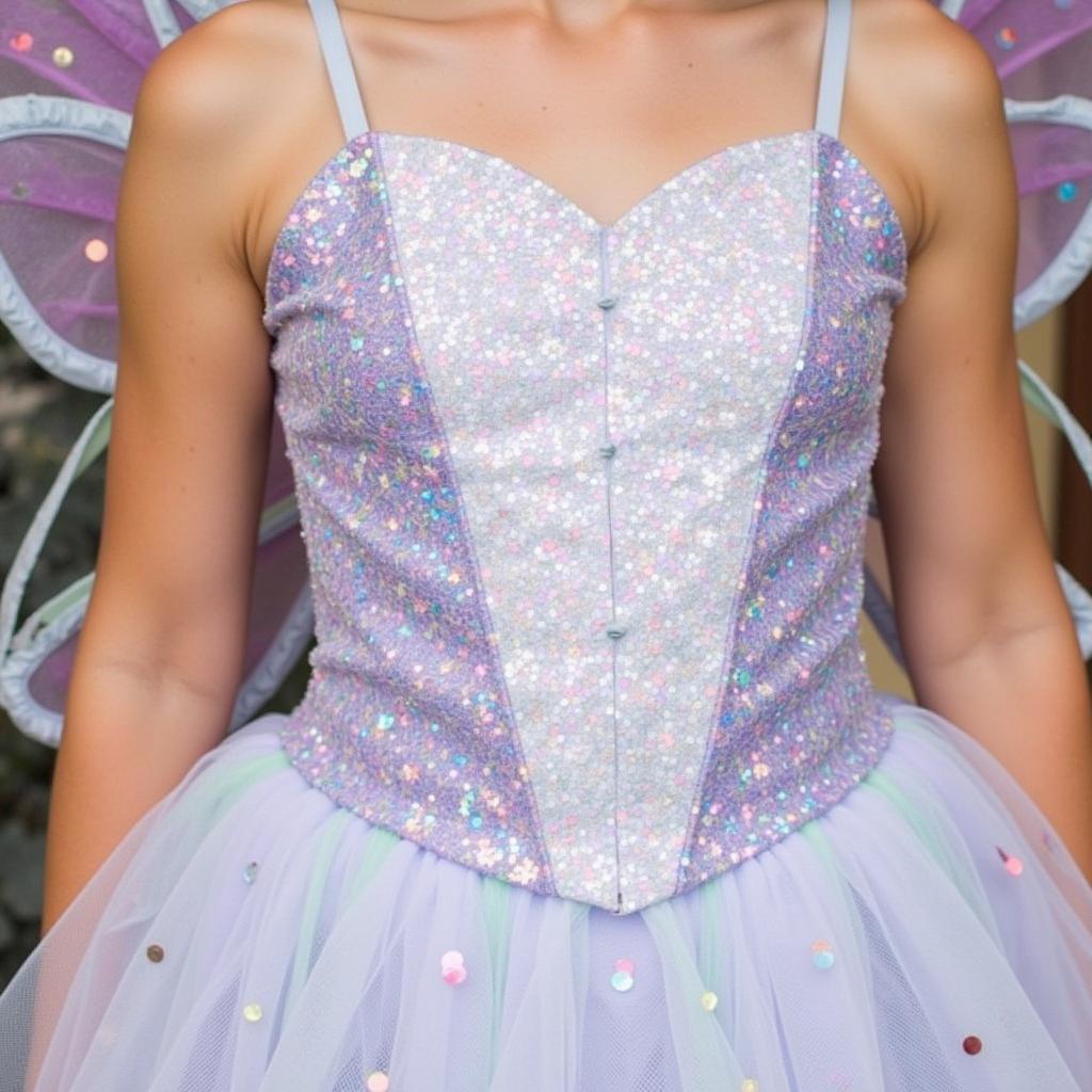 Sparkling Fairy Costume Details with Glitter and Sequins