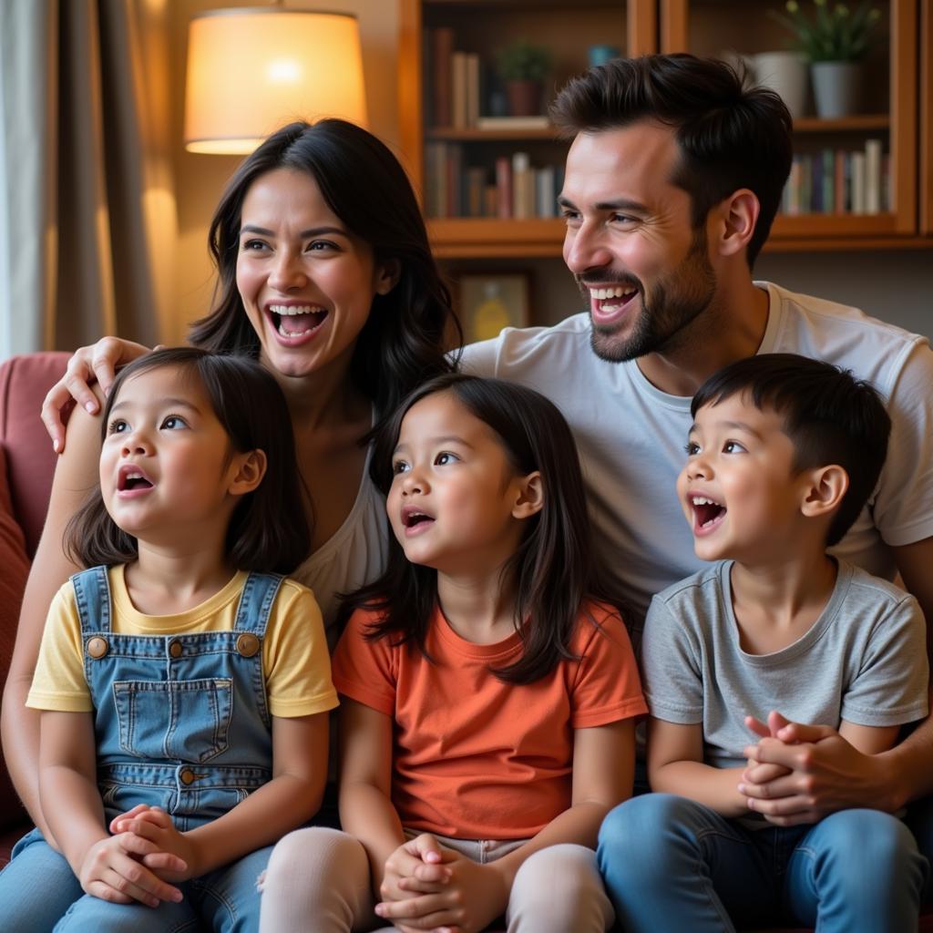 Family Singing Barney Songs