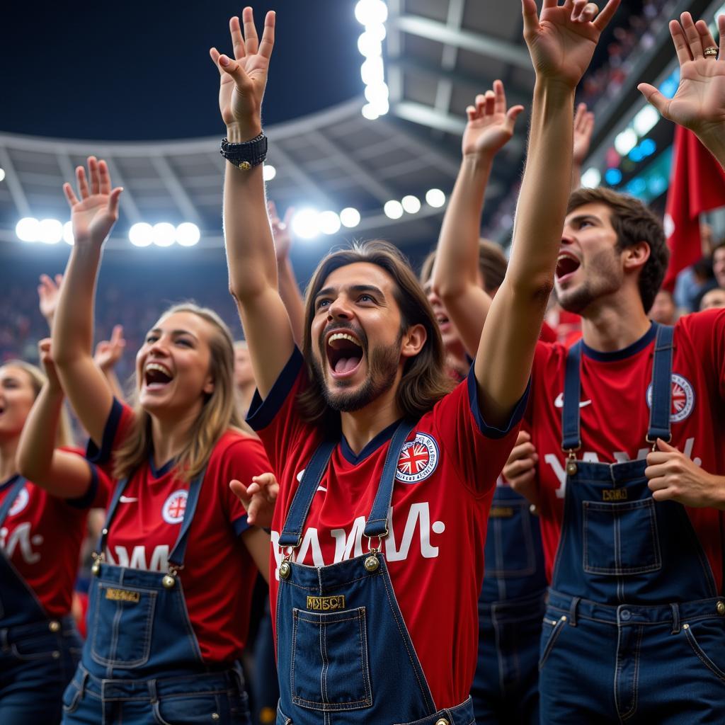 Fans in A&M Overalls at a Yamal Match