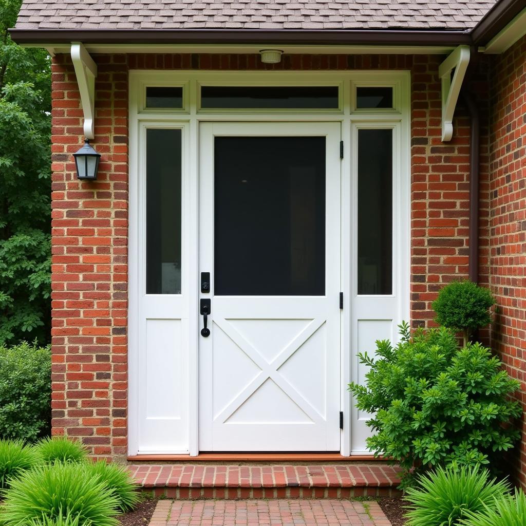 Farmhouse Style Rustic Screen Door with X-bracing