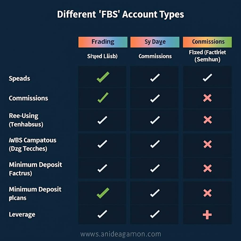 FBS Account Types Comparison Table