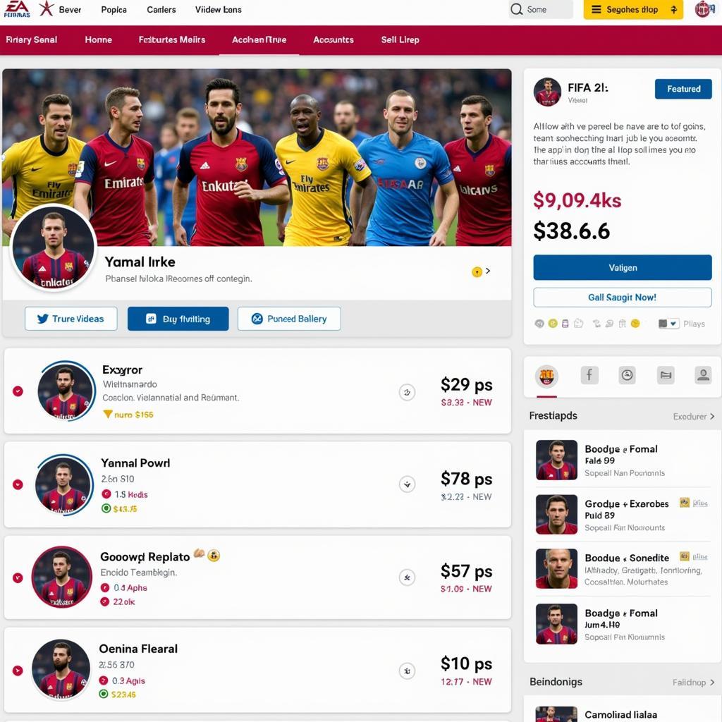 FIFA 23 Account Marketplace Featuring Yamal