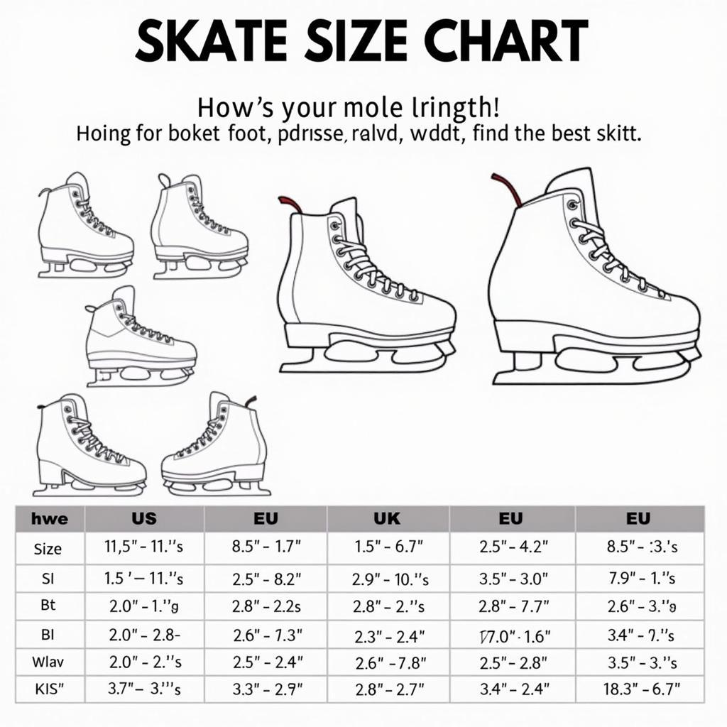 Online Skate Size Chart